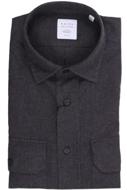 Camicia over in flanella di cotone tinto filo