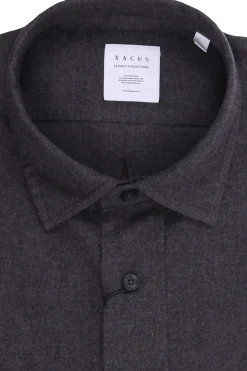 Camicia over in flanella di cotone tinto filo