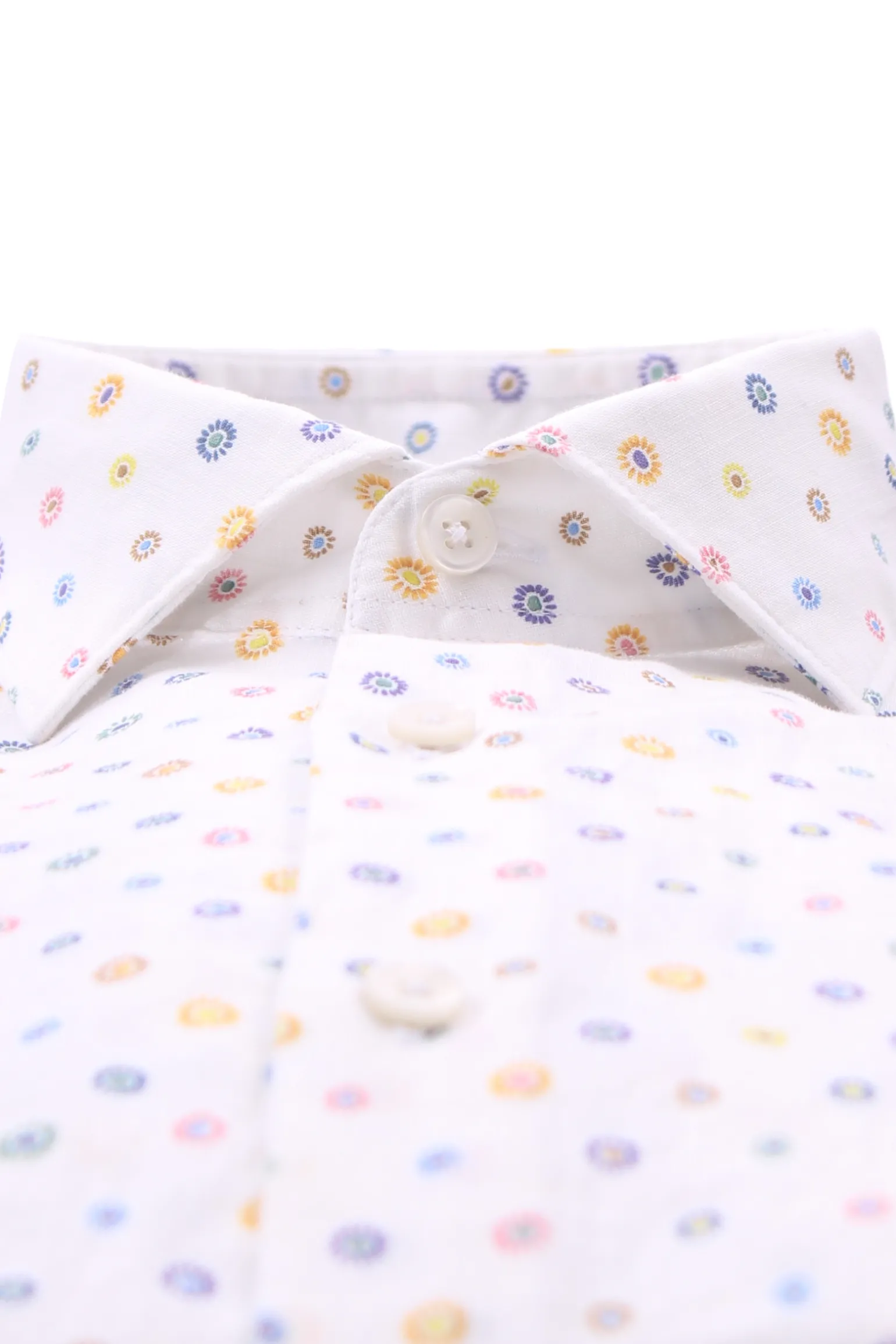 camicia stampata in lino e cotone