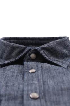 Camicia taylor in chambray indaco