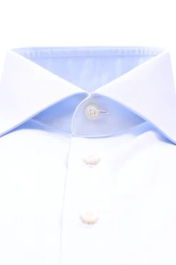 camicia unita in cotone twill