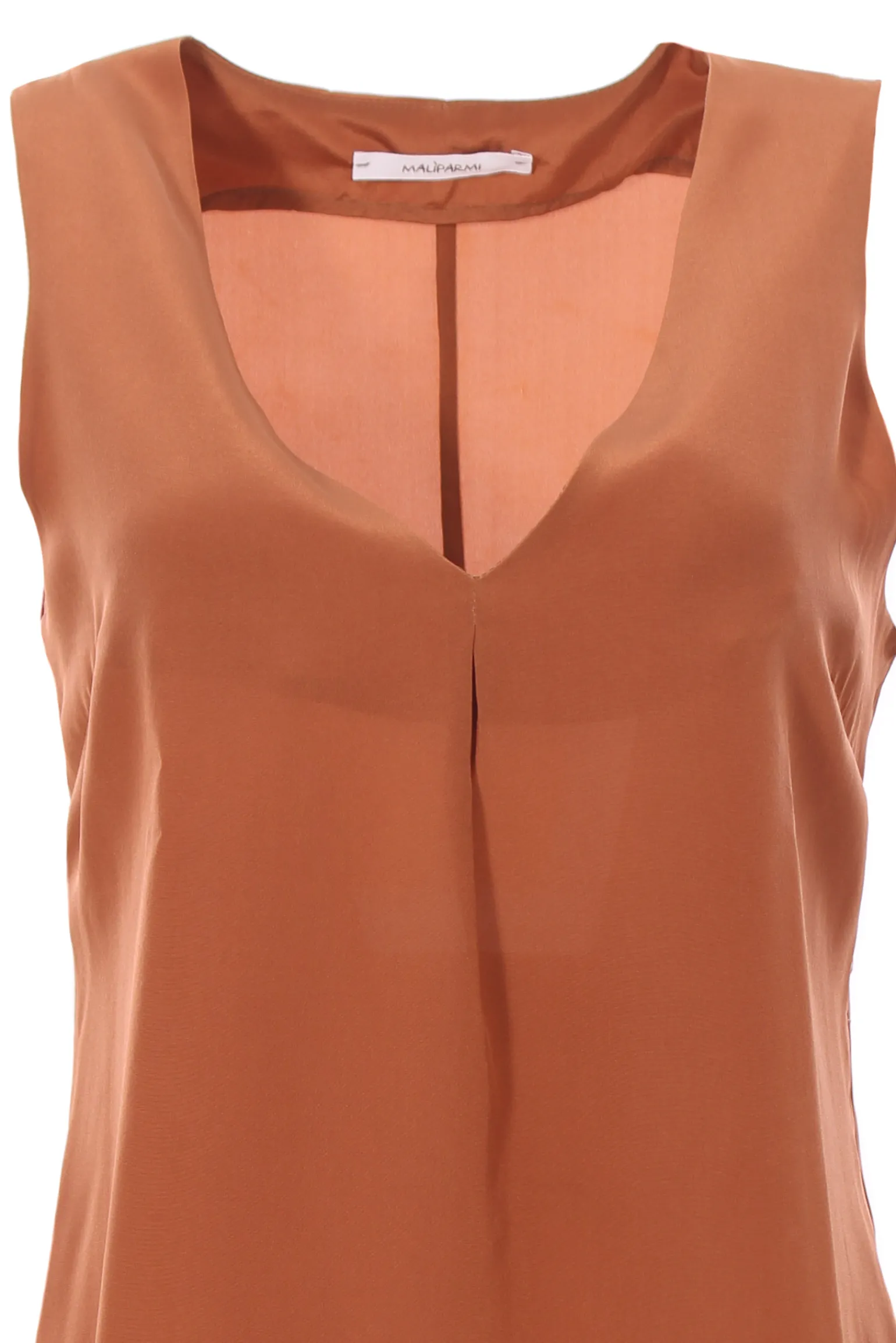 Canotta in crepe de chine