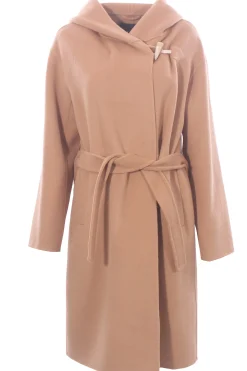 Cappotto in panno con cintura