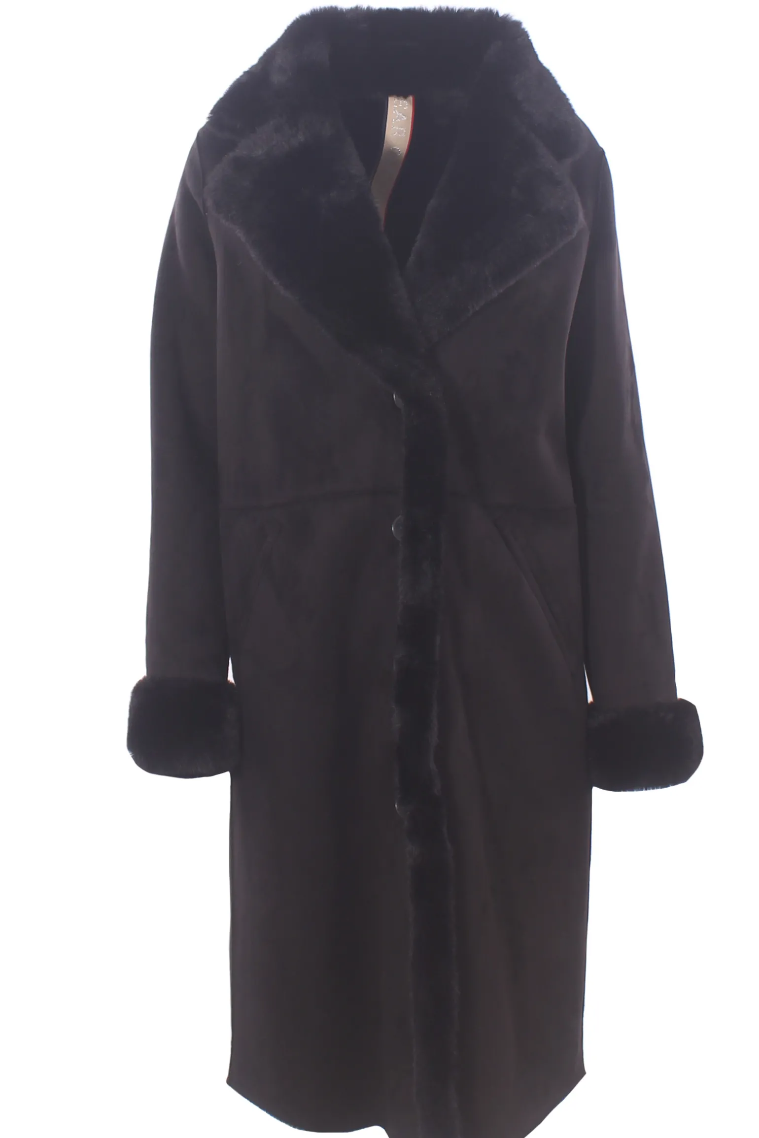 cappotto lungo effetto montone