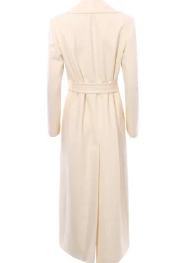 Cappotto lungo in lana con cintura