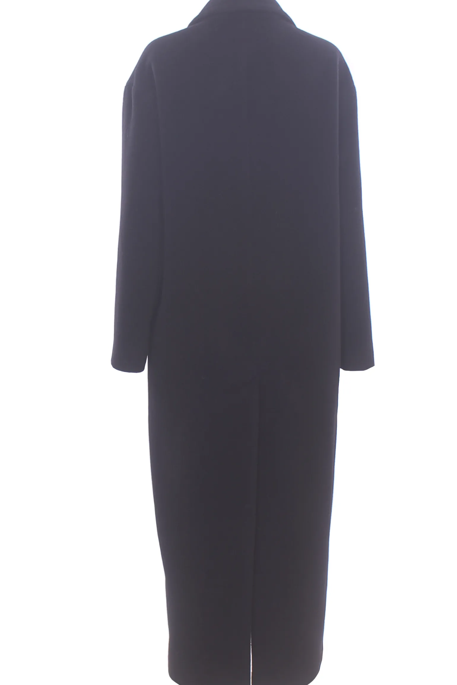 Cappotto lungo monopetto in lana e angora