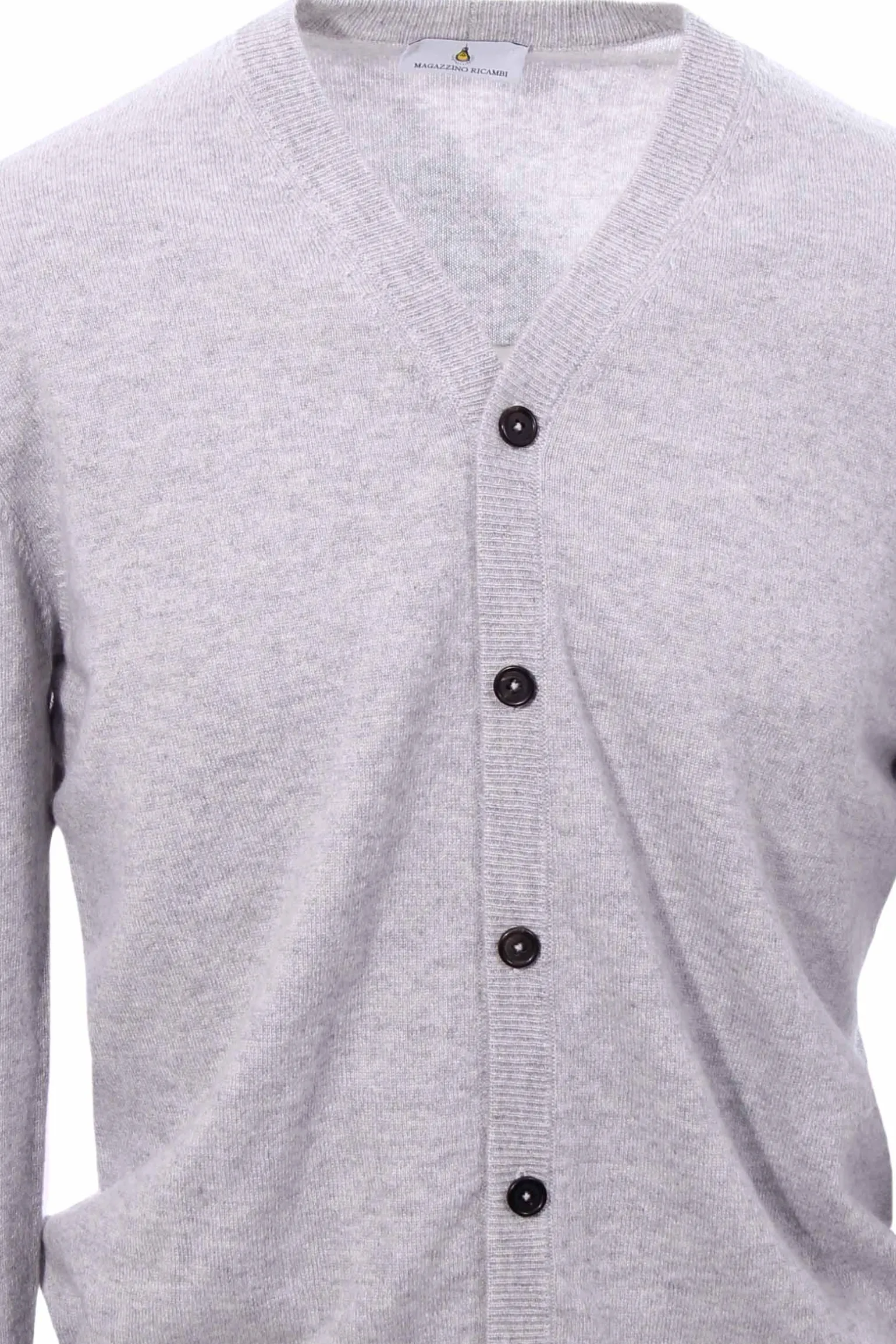 Cardigan chiusura alta in puro cashmere