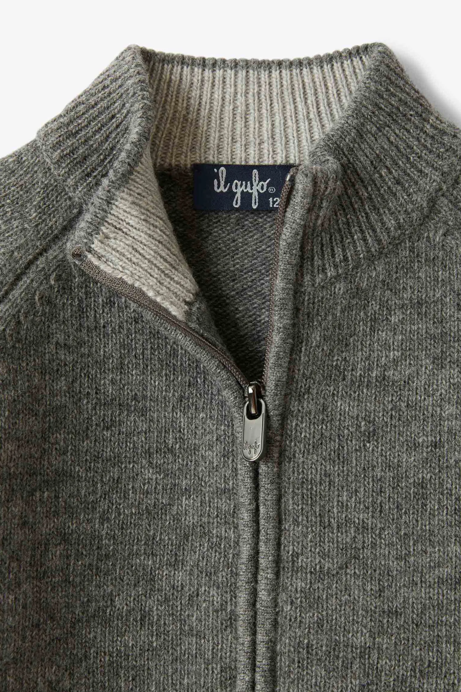 cardigan full zip con toppe