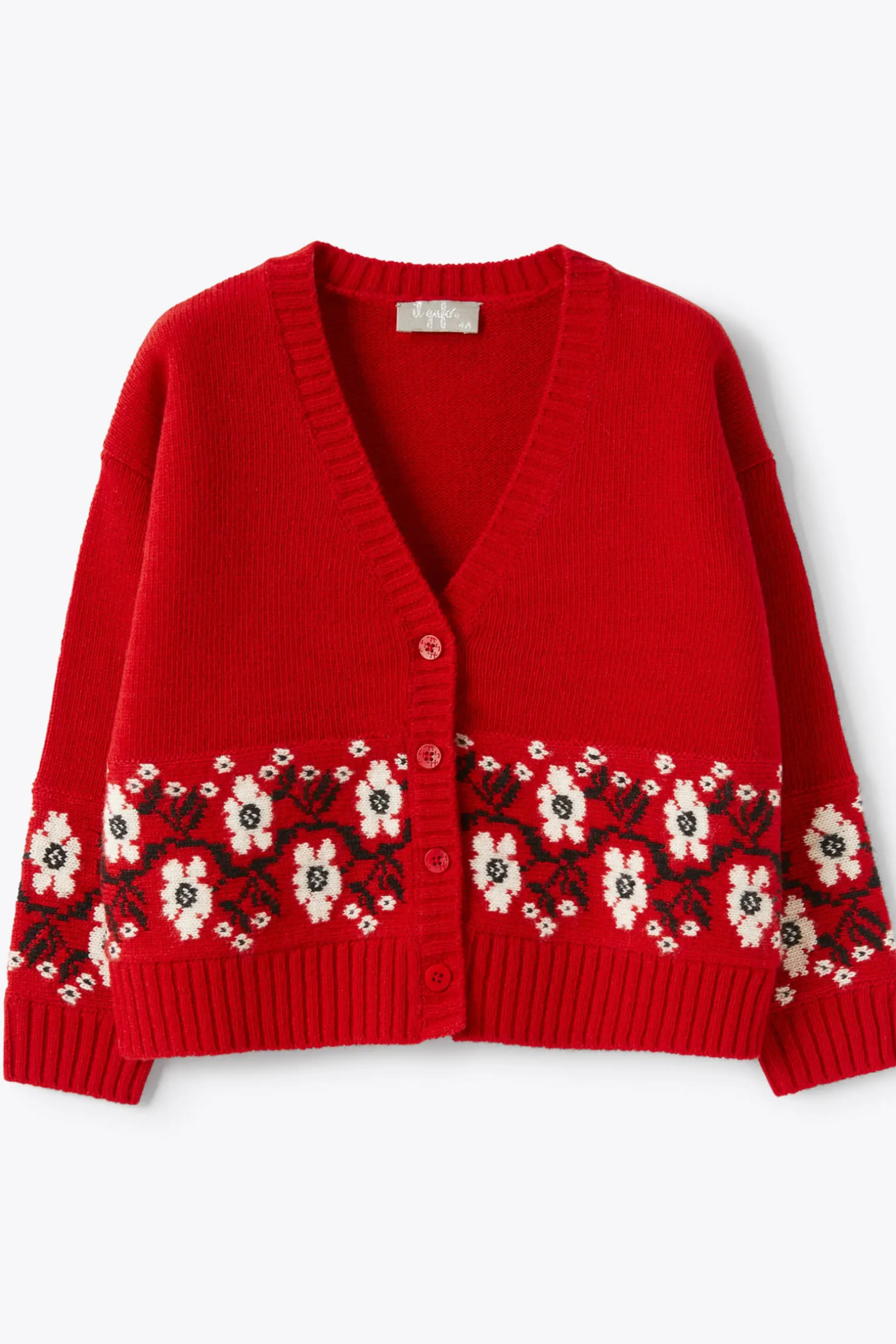 cardigan in lana a trama rasata