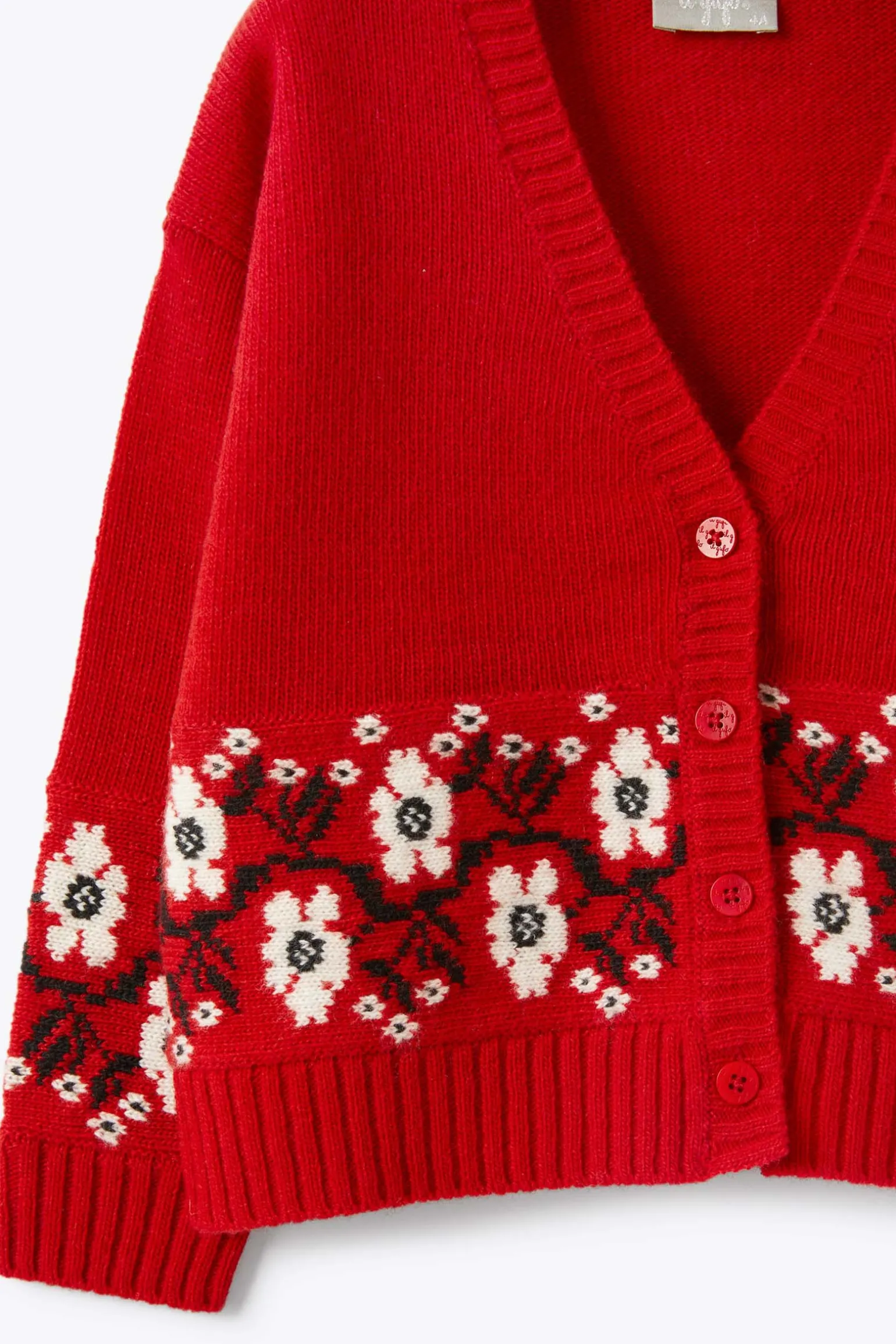 cardigan in lana a trama rasata