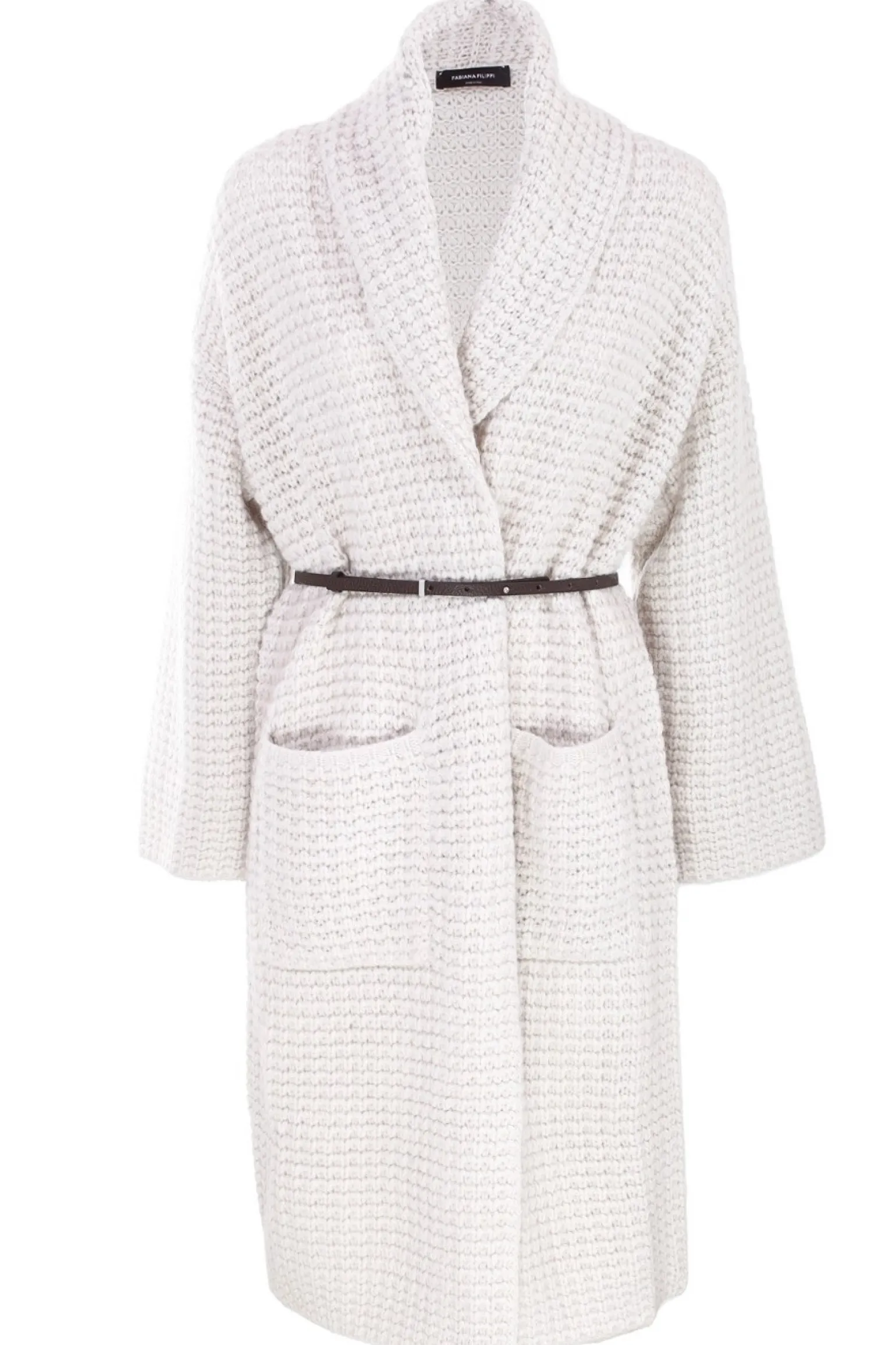 Cardigan lungo con cintura