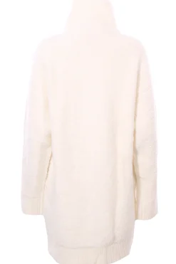 Cardigan lungo con zip effetto boucle'