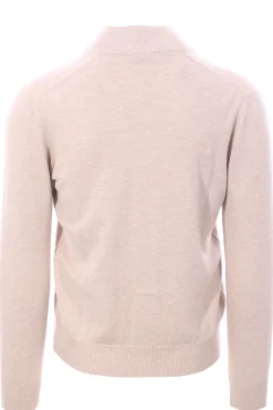 cardigan polo in lana, seta e cashmere