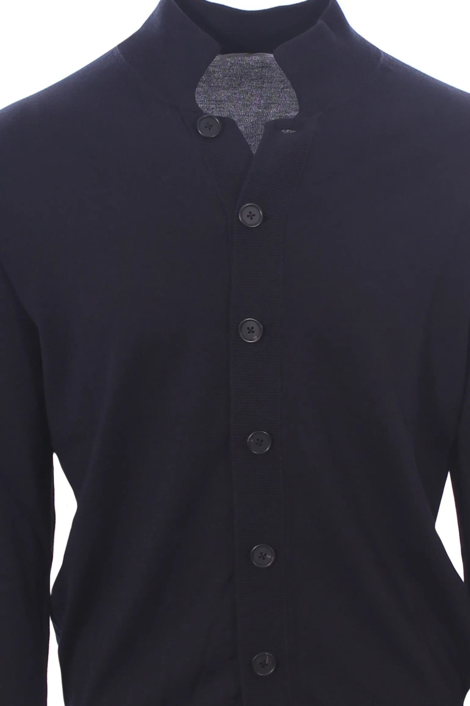 cardigan polo in seta e cotone