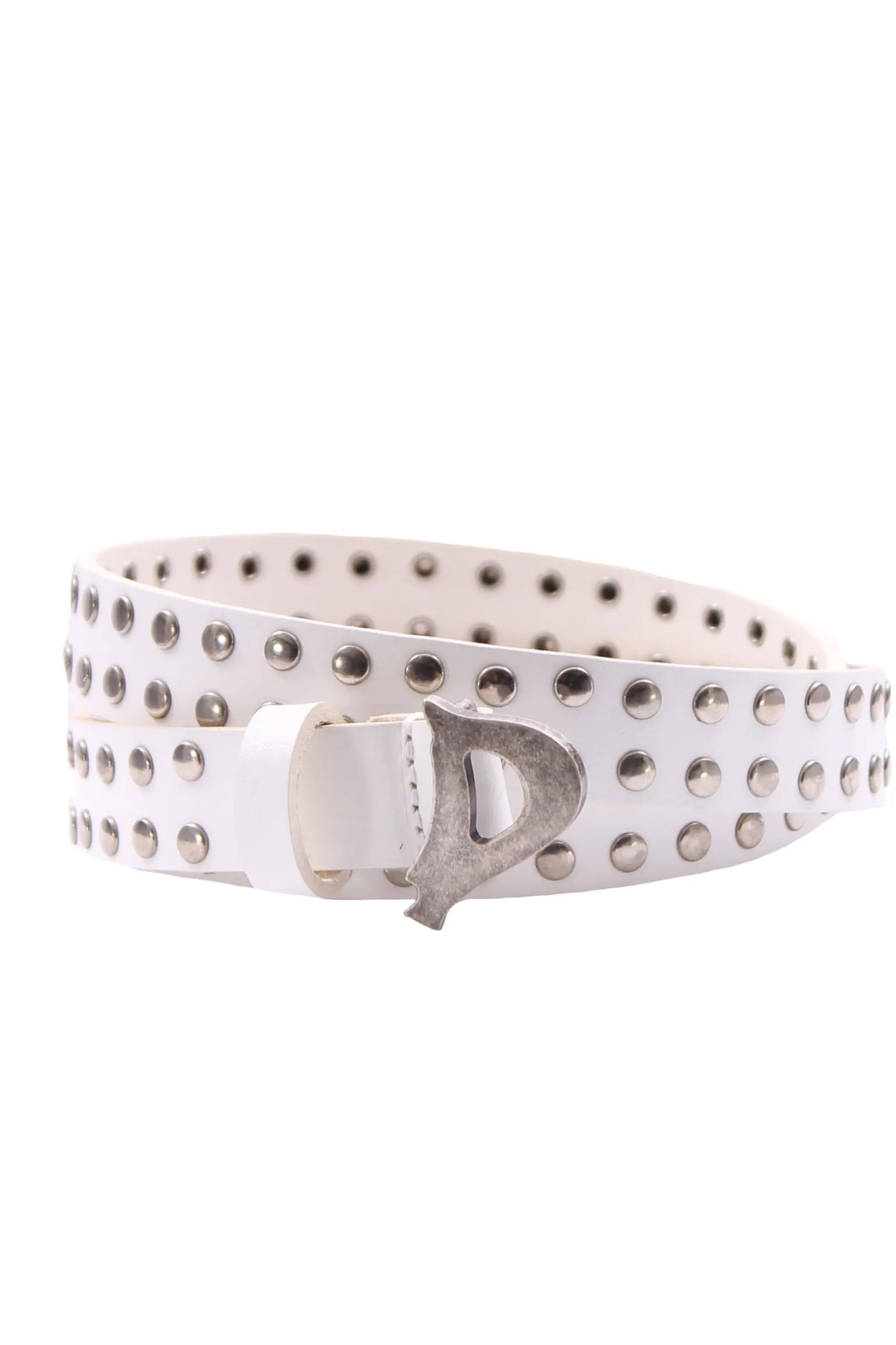 Cintura in pelle con borchie