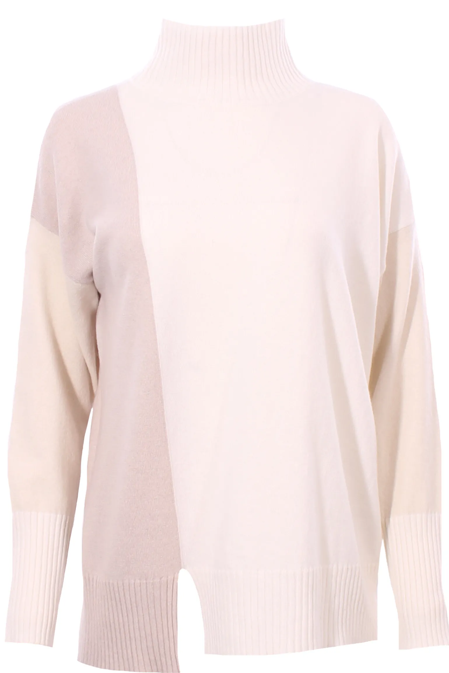 Collo alto in lana seta e cashmere