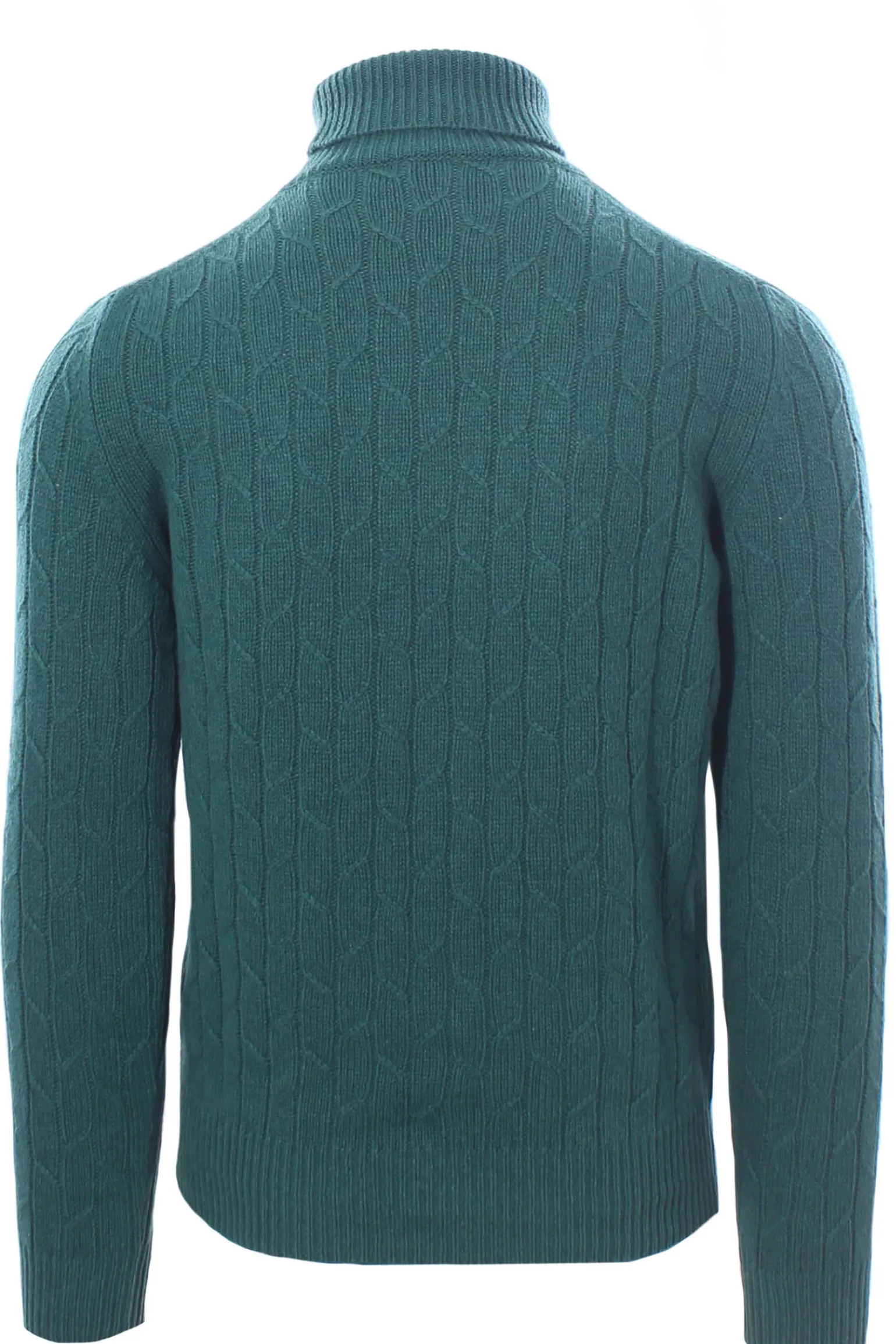 collo alto treccia in green cashmere