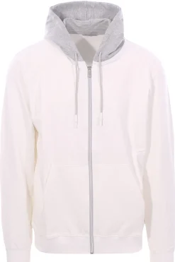felpa cappuccio full zip bicolore