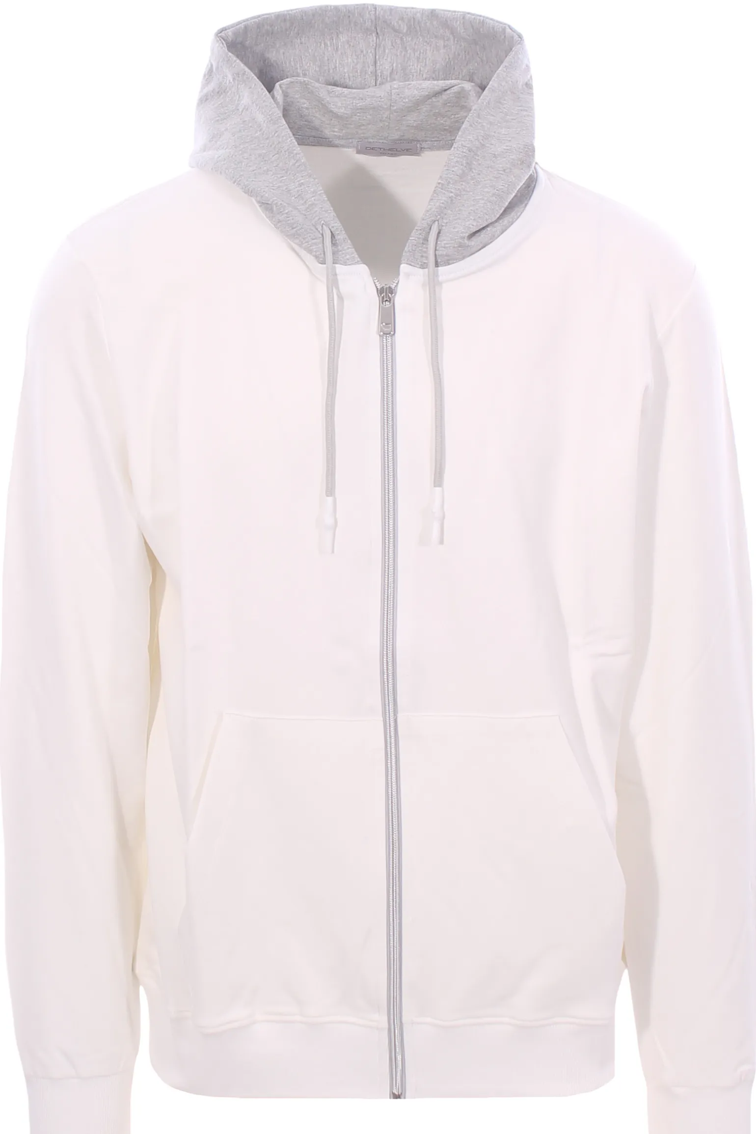 felpa cappuccio full zip bicolore