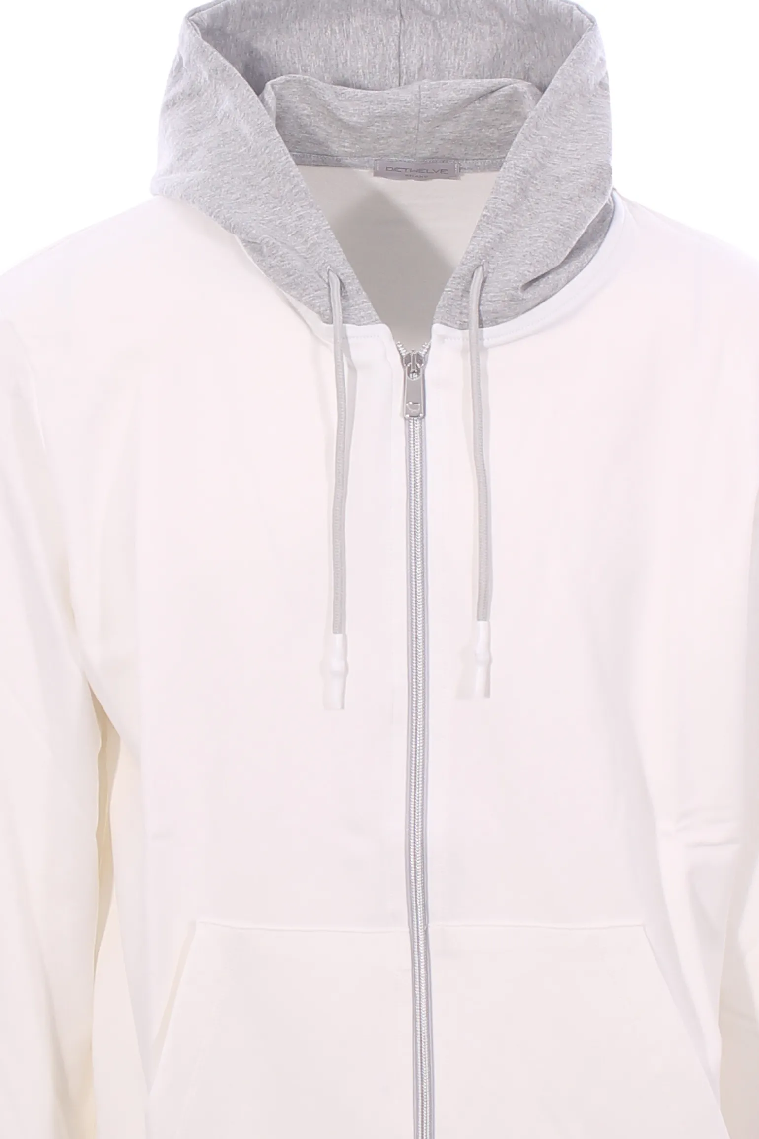 felpa cappuccio full zip bicolore