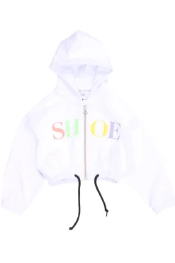 felpa corta full zip con cappuccio