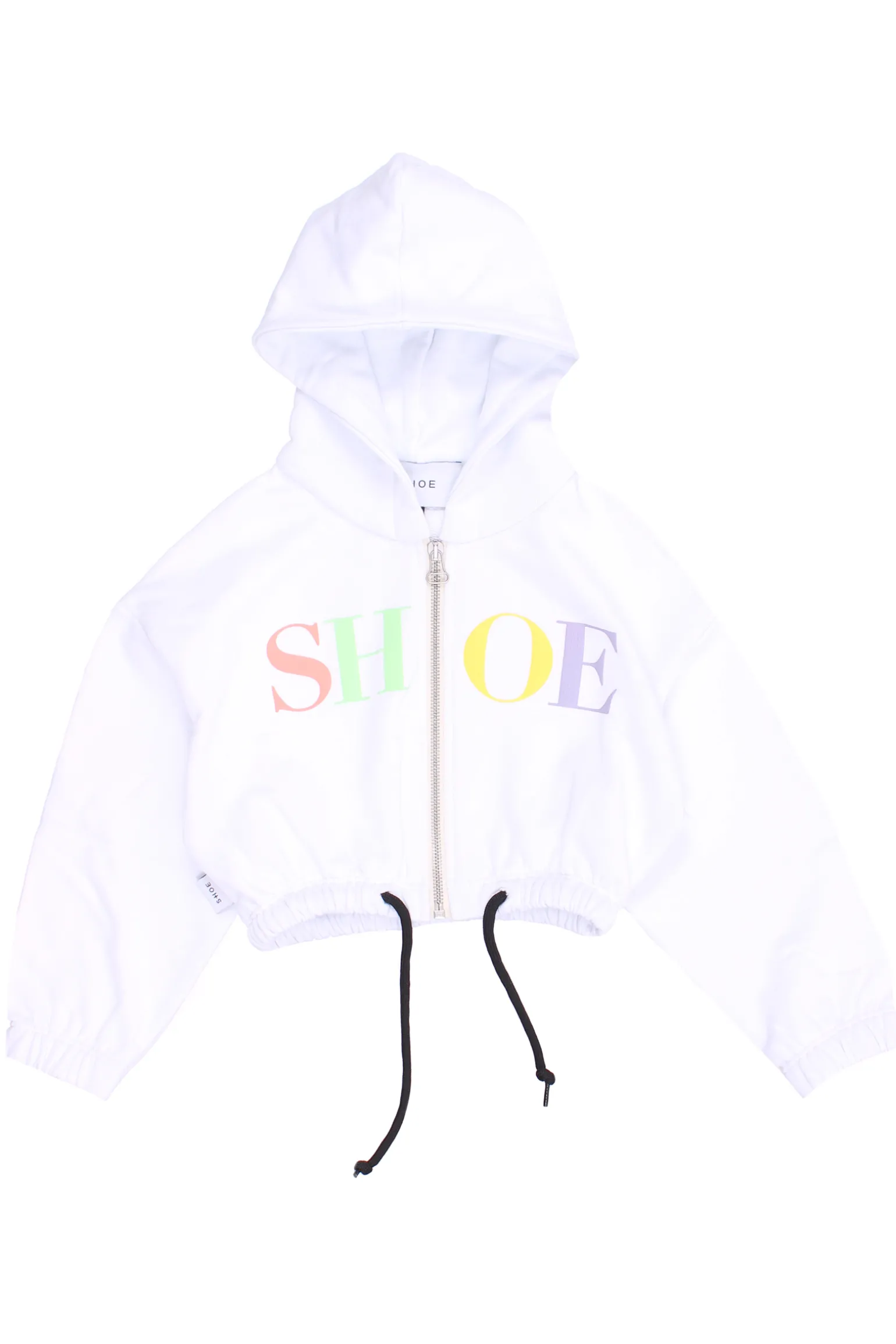 felpa corta full zip con cappuccio