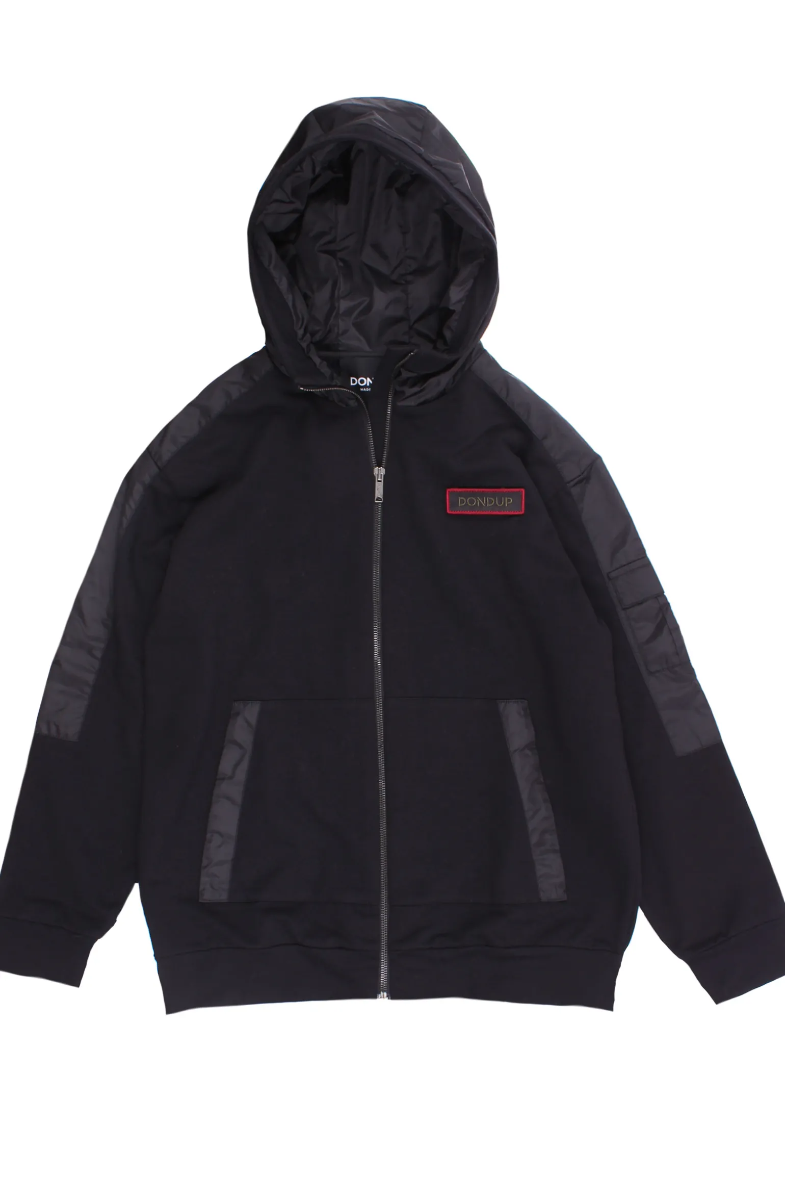 Felpa full zip bimaterica
