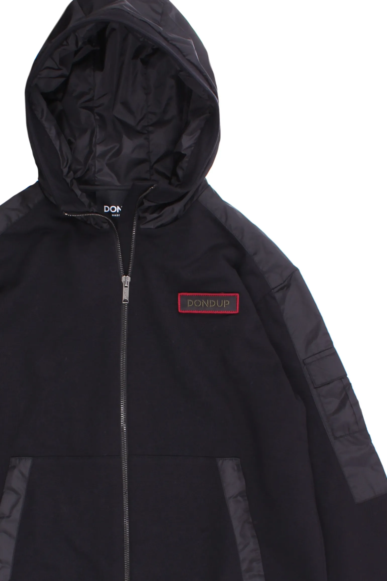 Felpa full zip bimaterica