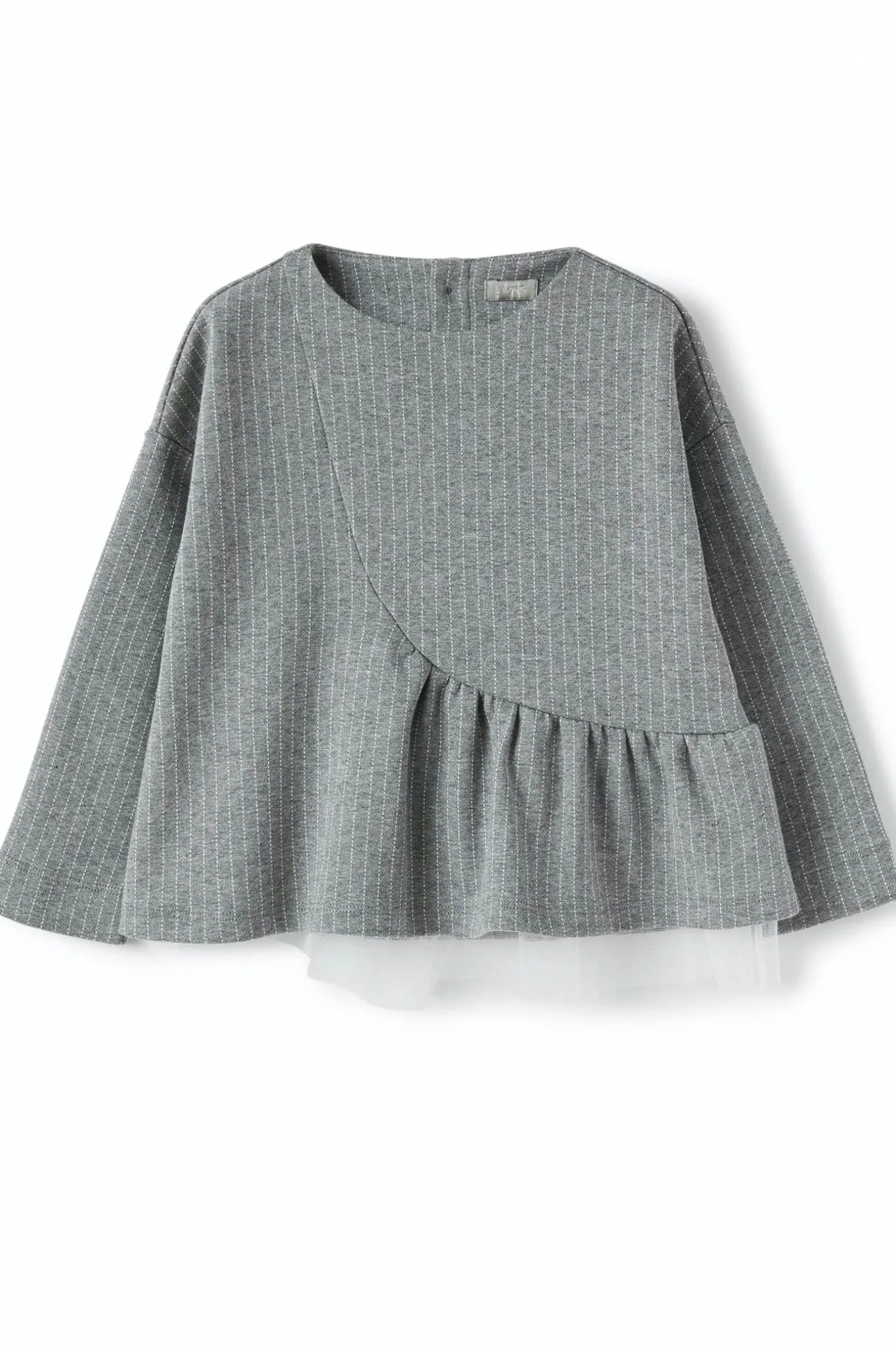 Felpa gessata con tulle
