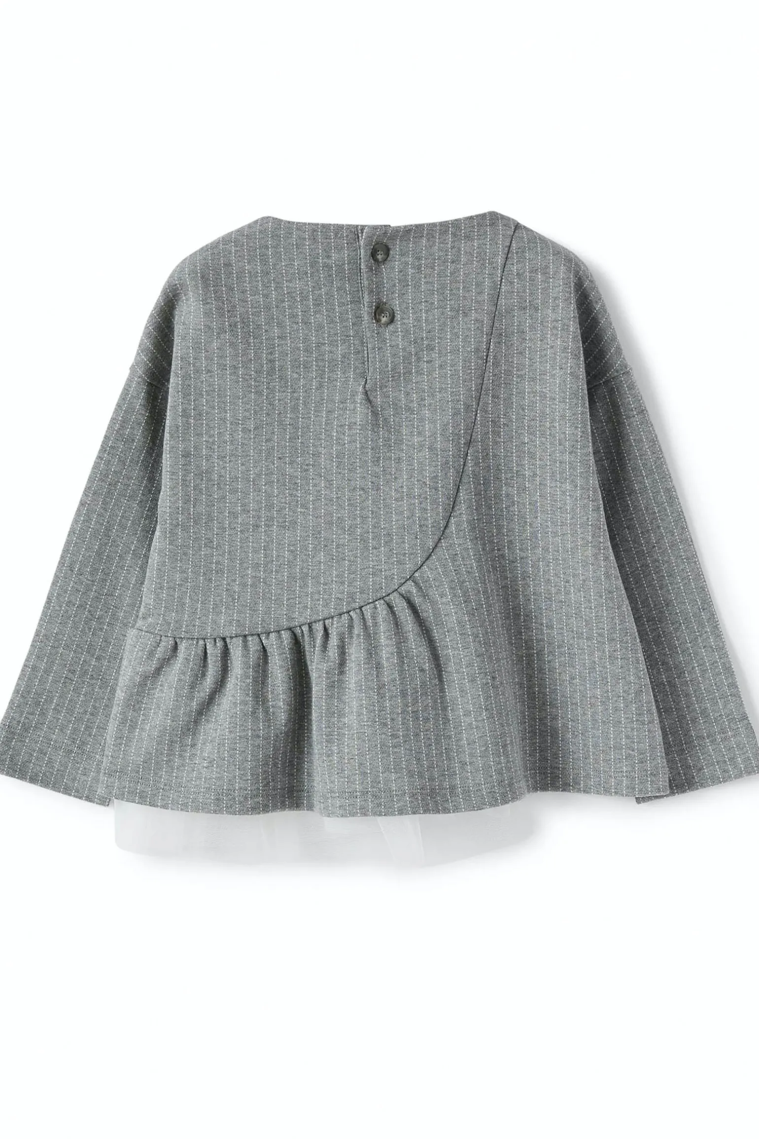 Felpa gessata con tulle