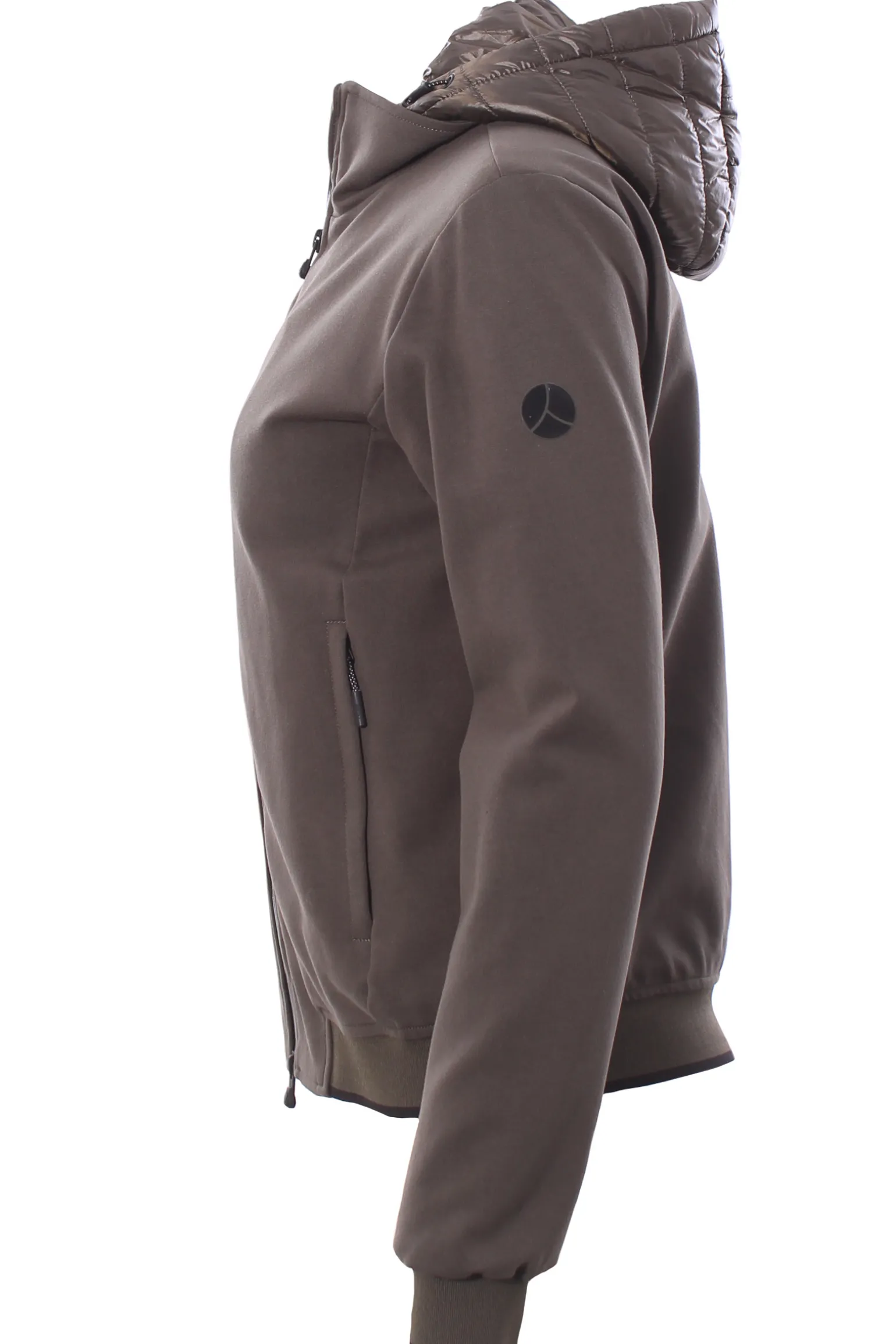 Felpa zip con pettorina e cappuccio