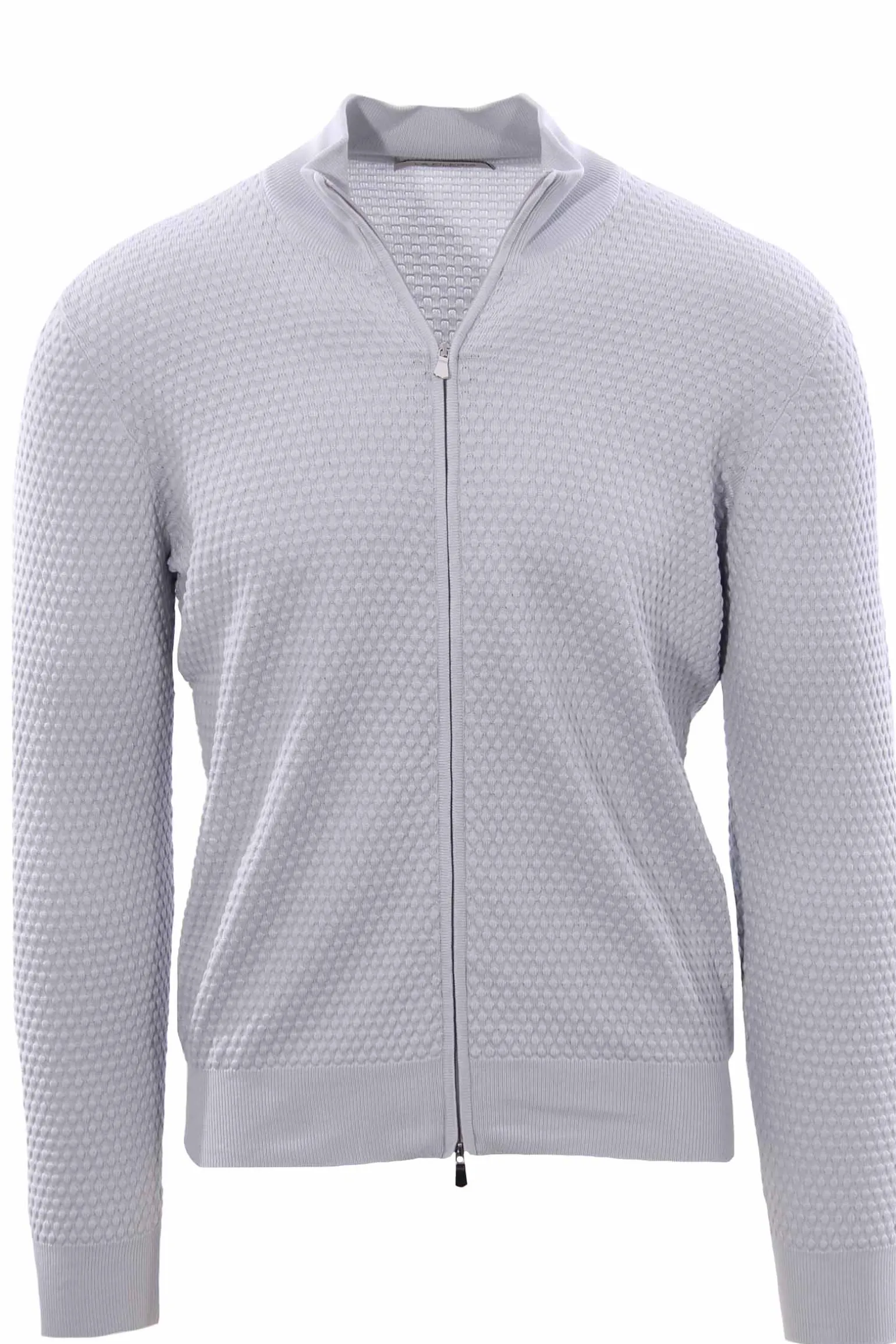 Full zip punto pannocchia in cotone egiziano
