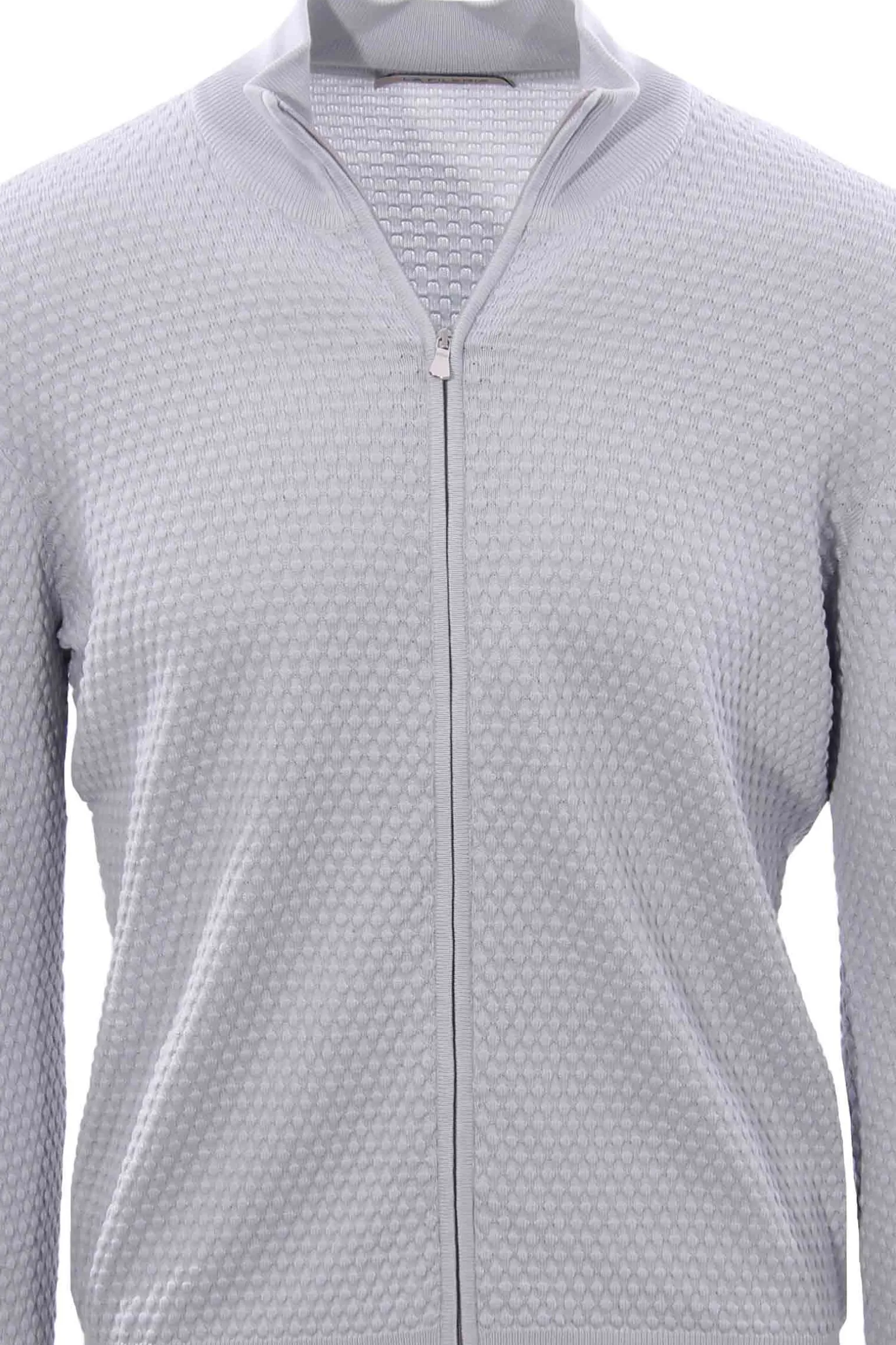 Full zip punto pannocchia in cotone egiziano