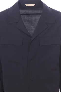 giacca camicia in tela di lana