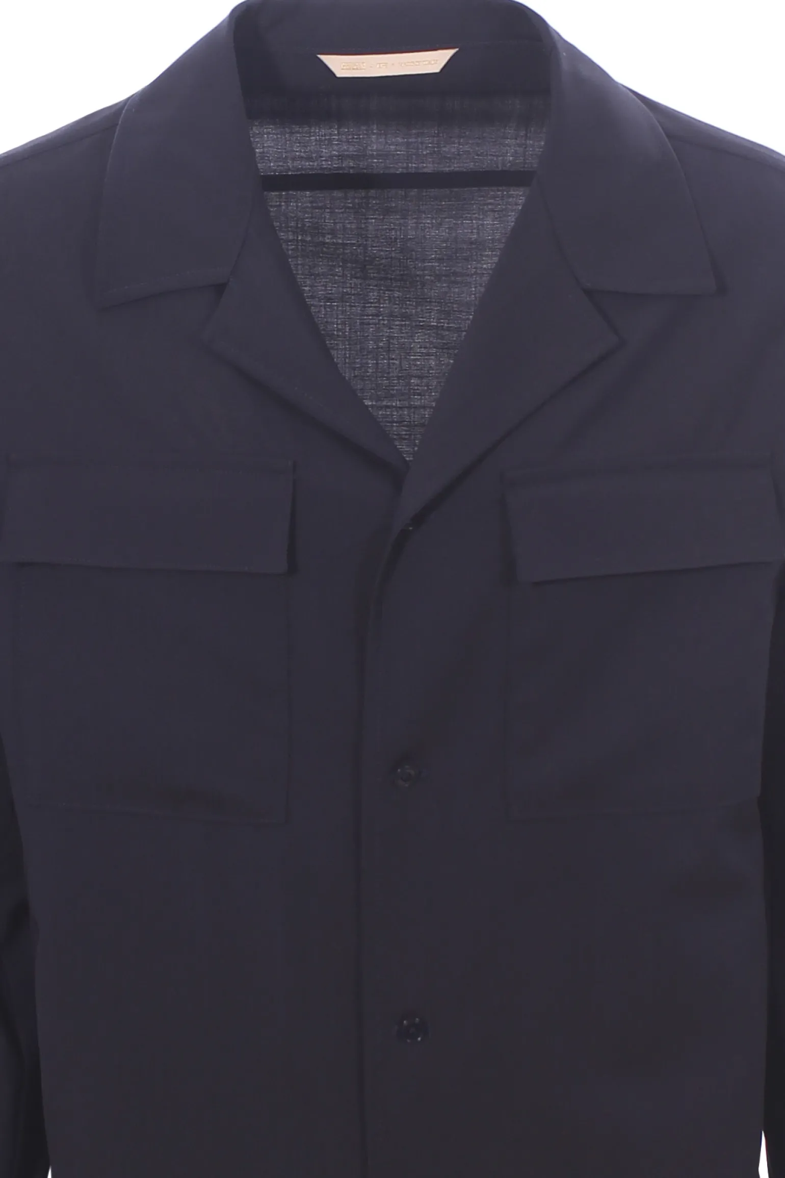 giacca camicia in tela di lana