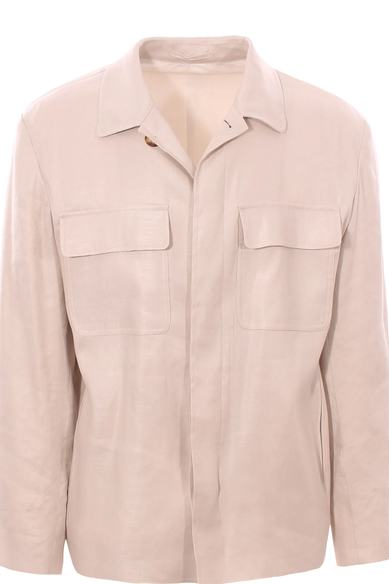 giacca camicia over in misto lino