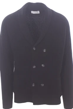giacca cardigan in lana a coste