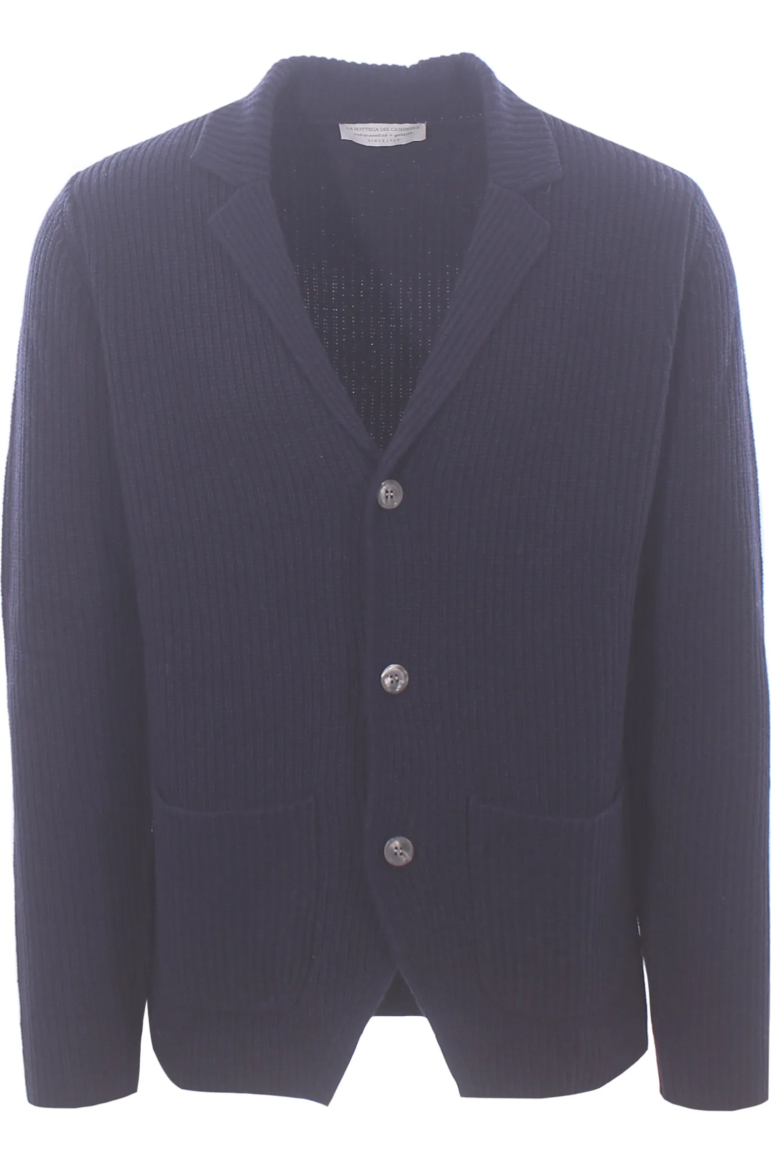 giacca cardigan in lana a coste