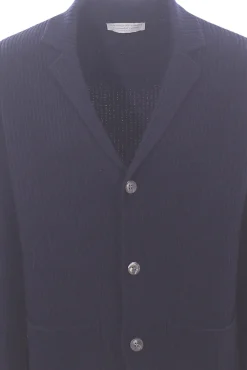 giacca cardigan in lana a coste