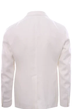 Giacca con profilo piping in lino natural stretch