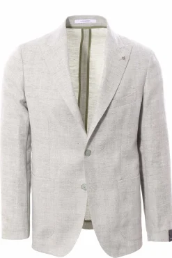 Giacca derrick in lino e lana