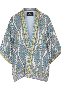giacca kesa in twill di seta stampato