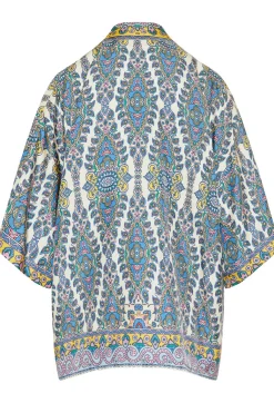 giacca kesa in twill di seta stampato