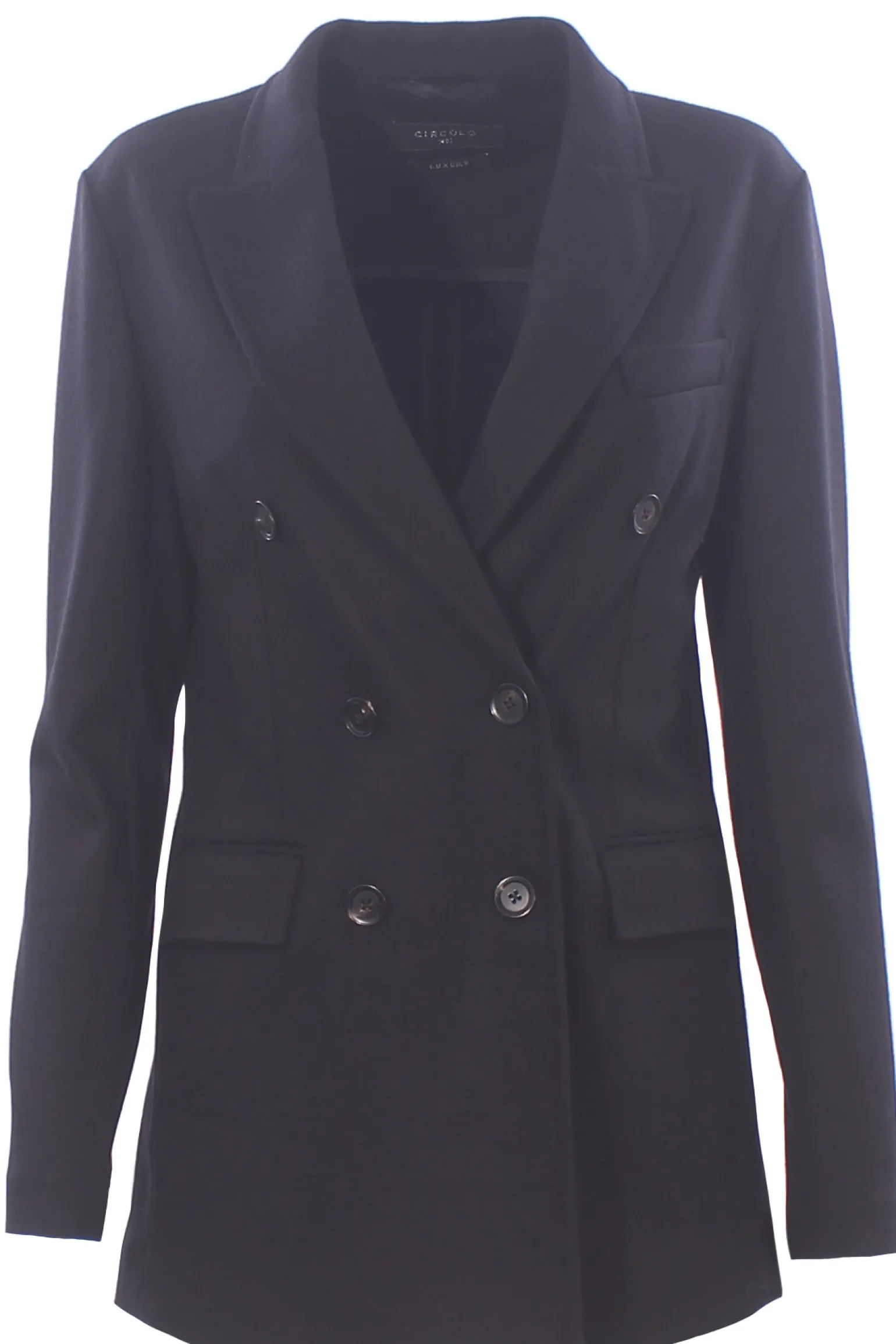 Giacca lunga doppiopetto in lana e cashmere