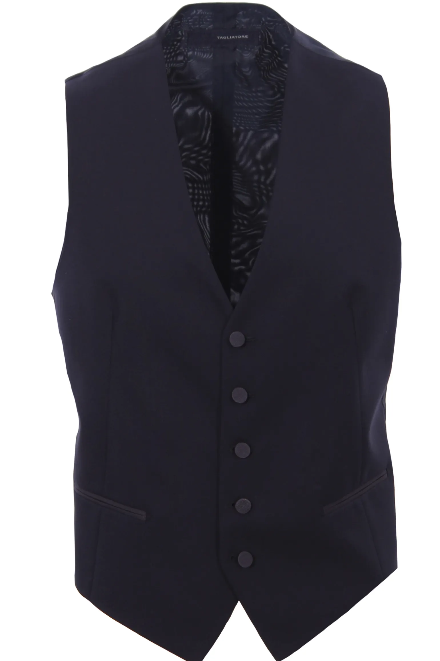 Gilet cerimonia in lana con dettagli raso