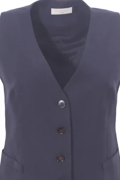 Gilet in lino e viscosa