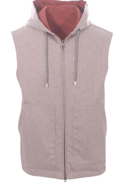 gilet reversibile in tecno cashemere e nylon