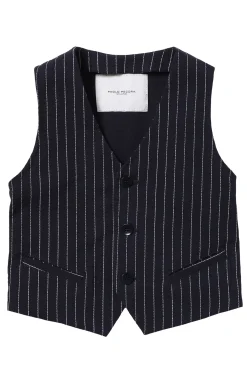 Gilet rigato in cotone stretch