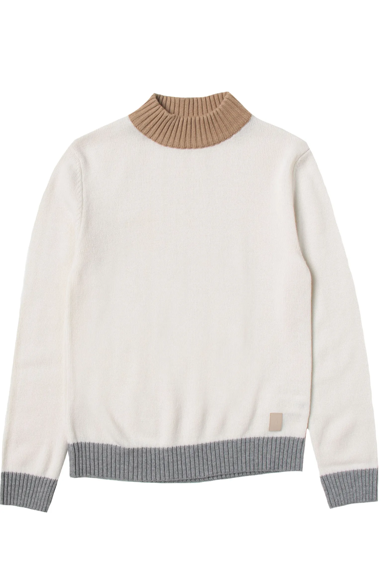Girocollo bicolor in lana e cashmere