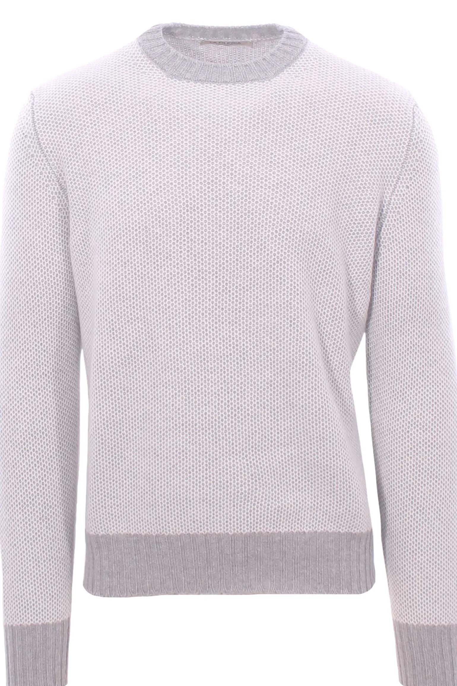 girocollo in cashmere grana riso